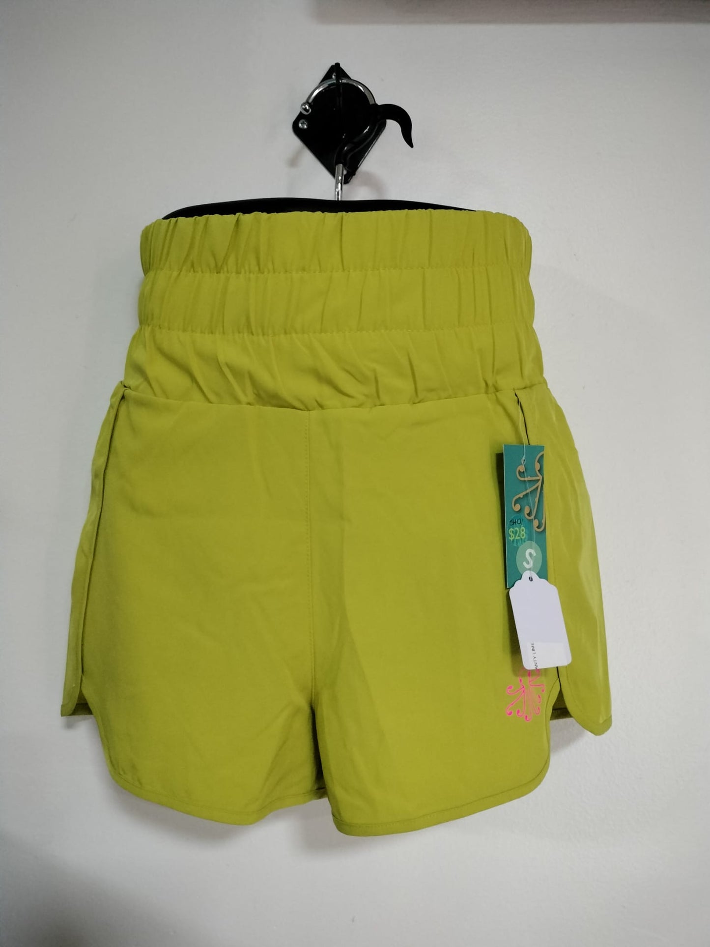 HIGH WAISTED SHORT W INNER PANTY LIME