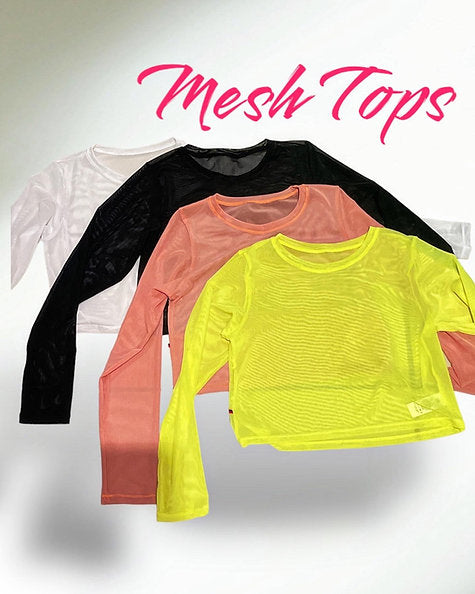 MESH LONG SLEEVE TOPS