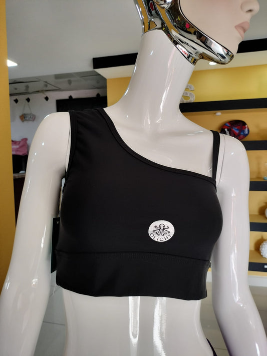 TOP ONE  SHOULDER BLACK T01